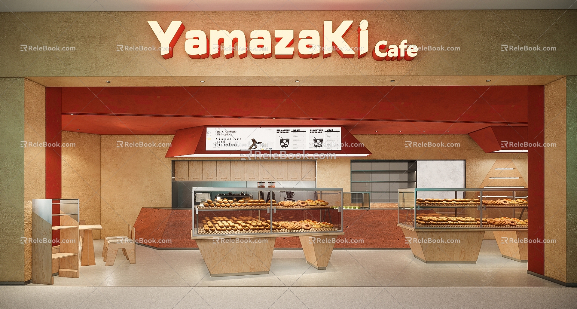 Dessert Shop Coffee Shop Milk Tea Shop Yamazaki Bread 3d model