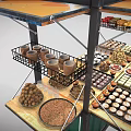 Food For The Hungry Food Stall With Variety Of Pastries Bread Snacks On Display Shelves