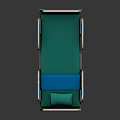 Modern Medical Hospital Bed With Green Mattress Blue Sections And White Frame
