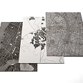 Modern Square Rug with Detailed City Map Pattern and Clear Design Elements 3d model