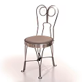 Modern Leisure Chair With Curved Metal Frame Loop Backrest And Padded Seat