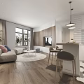 Modern Living Room Interior With Sofa TV Indoor Plant And Open Concept Design