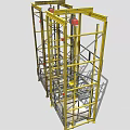 Yellow Industrial Lifting Equipment With Metal Frame Double Units And Chain Structure