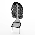 Elegant Modern Single Chair With Woven Backrest And Upholstered Seat Design