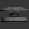 Sci Fi Inspired Circular Platform 3D Model With Marked Top And Base Structure