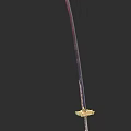 Slender Blade Traditional Sword Featuring Golden Hilt Ornament And Crafted Design