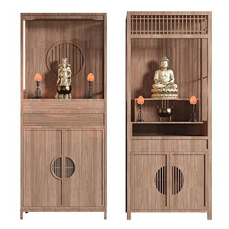 new chinese-style buddha cabinet buddha niche 3d model