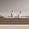 Modern Company Reception Area Bar Reception Desk 3d model