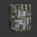 Scenic Outdoor Landscape With Decorative Mosaic Column And Colorful Tile Patterns