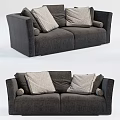 Stylish Dark Gray Multi Seater Sofa With Soft Cushions And Modern Design 3d model