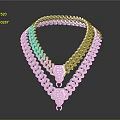 Shiny Silver Layered Necklace With Intricate Chain Links And Decorative Design
