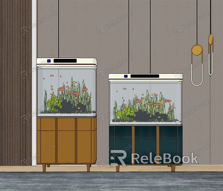 modern fish tank fish tank aquarium aquatic plants model