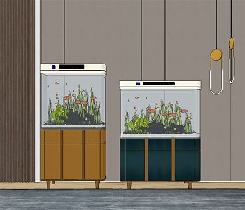 modern fish tank fish tank aquarium aquatic plants 3d model