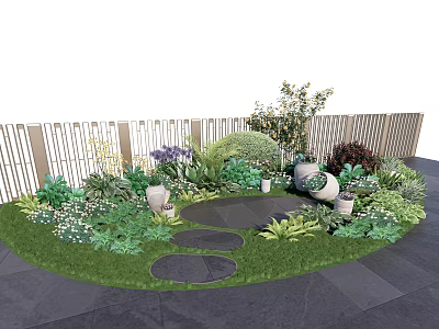 Modern Plant Group Plant Flower Border Flower and Plant Combination Arbor Shrub Group Park Corner 3d model