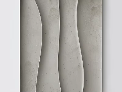Abstract Painting With Neutral Grayish White Wavy Textured Patterns And Minimalist Contemporary Style 3d model