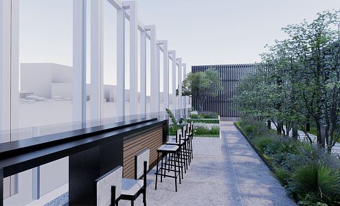 Roof Garden Modern Garden 3d model