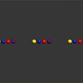 Neatly Arranged Billiards Balls In Three Stacks With Various Colors And White Balls At Bottom