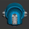 Blue Robot Character With Mechanical Structure Big Eyes And Standing Design