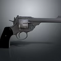 Classic Revolver Weapon With Metal Body And Black Grip Design Details
