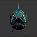 Vibrant Colorful Fish With Blue Green Purple Glowing Spots And Unique Spikes