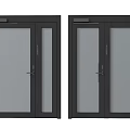Modern Home Swing Doors Featuring Glass Panels And Different Open Styles 3d model