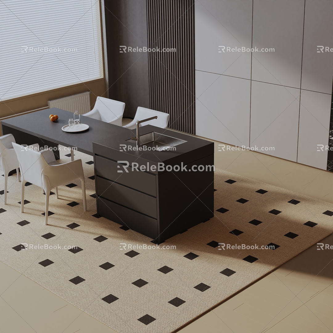 Modern table combination 3d model