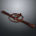 Rusted Metal Sculpture Carving With Circular Ring Design And Antique Finish