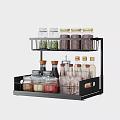 Bathroom Wall Cabinet Double Layer Black Metal Storage With Toiletries Towel Essentials