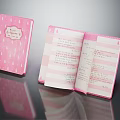 Pink Polka Dot Notebook Open With Striped Pages And Handwritten Little Notes