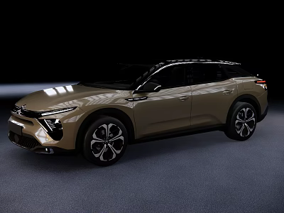 Golden Modern SUV Car With Sleek Exterior Design And Stylish Alloy Wheels 3d model