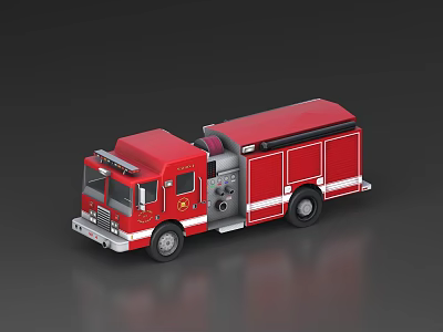 Red Fire Truck Emergency Response Vehicle With Rescue Equipment And Storage Compartments 3d model