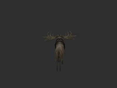 Detailed Deer Sculpture With Large Antlers And Artistic Carving Design 3d model