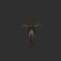 Detailed Deer Sculpture With Large Antlers And Artistic Carving Design