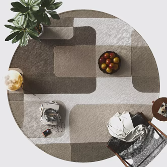 Modern round carpet decoration 3d model