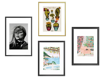 Various Framed Decorative Wall Art Pieces For Home Interior Decoration 3d model