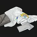 Folded Soft Towels And Cozy Blankets With Colorful Patterns For Home Daily Use