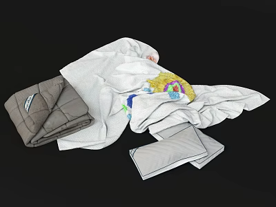 Modern Cup Pillow Blanket Cup Summer Cool quilt Ice Silk quilt Bedding Home Textile Fabric 3d model