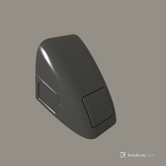 Black Shiny Device Component With Square Section And Sleek Plastic Cover 3d model 