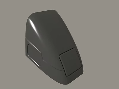 Black Shiny Device Component With Square Section And Sleek Plastic Cover 3d model