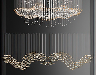 Modern crystal chandelier 3d model