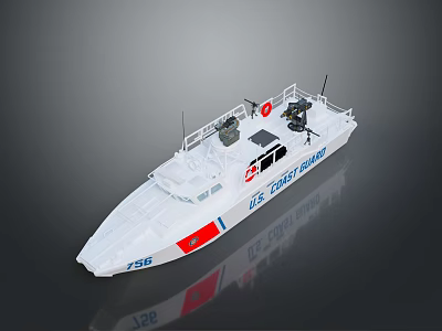 US Coast Guard Patrol Boat Model 796 Weapon System Design And Military Equipment Features 3d model