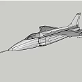 White Modern Fighter Jet Flying in Clear Blue Sky With Streamlined Design 3d model