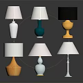 Stylish Modern Lamps With Various Bases White Shades And Decorative Designs