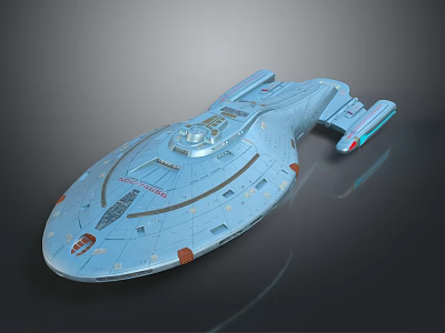 Light Blue Sci Fi Spaceship Model With Detailed Design And Futuristic Features 3d model