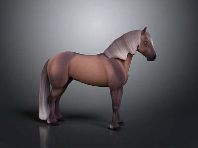 Brown And White Horse 3D Model Specialty Store Featuring Detailed Lifelike Design 3d model