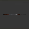 Classic Rifle Weapon With Wooden Stock Metal Components And Red Grip