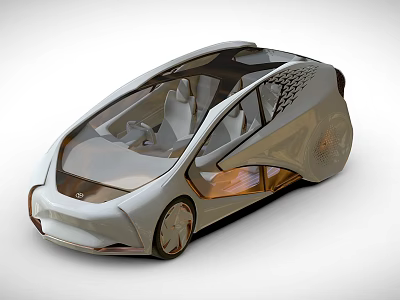 Futuristic Concept Car With Transparent Roof Sleek Body And Modern Interior 3d model
