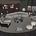 Modern sofa coffee table combination 3d model