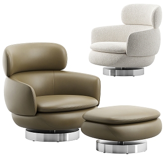 Modern minotti Single Sofa Leisure Chair 3d model