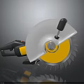 Professional Circular Saw Hardware Tool with Yellow Blade Gray Body Black Yellow Handle Sharp Edge 3d model